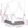 vidaXL Dubbel solsäng med tak och dynor beige konstrotting