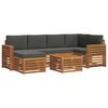 vidaXL Utomhussoffset 7 st Naturlig och Antracit Polyester