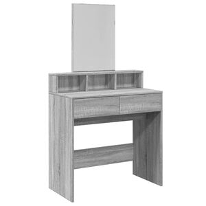 vidaXL Sminkbord med spegel gr&aring; sonoma 80x41x144,5 cm
