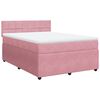 vidaXL Rams&auml;ng med madrass rosa 140x190 cm sammet