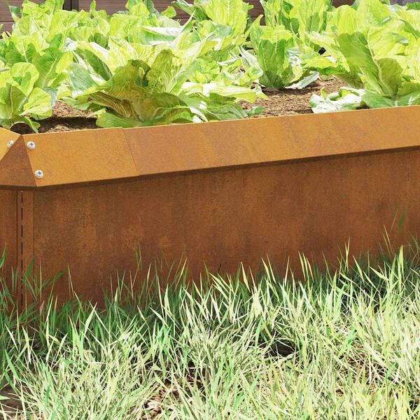 vidaXL Snigelfence 4 pcs Rostig 100 x 3,5 x 25 cm V&auml;derbest&auml;ndig st&aring;l