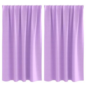 vidaXL M&ouml;rkl&auml;ggningsgardiner med Ringar 2 pcs Lila 140 x 140 cm