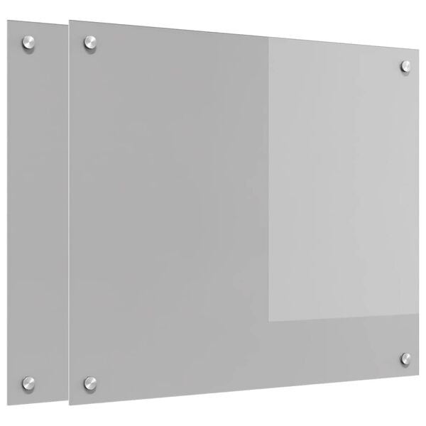 vidaXL K&ouml;kspl&aring;nbak 2 pcs Ljusgr&aring; 70 x 60 cm h&auml;rdat glas