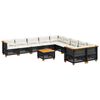 vidaXL Loungegrupp f&ouml;r tr&auml;dg&aring;rden m. dynor 11 delar konstrotting svart