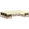 vidaXL Utomhussoffset med kudde 9 pcs Naturlig och Gr&auml;dde