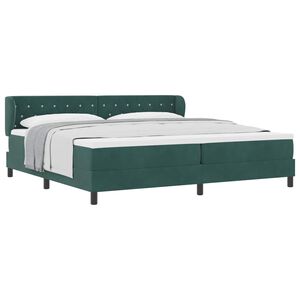 vidaXL B&auml;ddfj&auml;der med madrass M&ouml;rkgr&ouml;n 200 x 200 cm Sammet