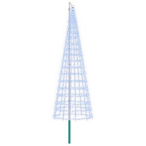 vidaXL Julgransbelysning med markspett och flaggst&aring;ng 300 cm
