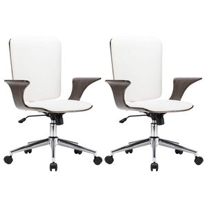 vidaXL Svridande Kontorstolar 2 st Konstl&auml;der 69 x 61 x 104 cm