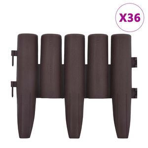 vidaXL Rabattkant 36 st brun 10 m PP