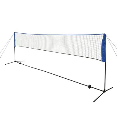 vidaXL Badmintonnät med fjäderbollar 500x155 cm