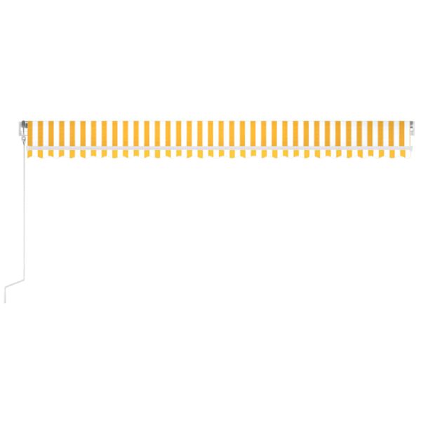 vidaXL Markis automatiskt infällbar 600x350 cm gul och vit