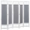 vidaXL Rumsavdelare 5 paneler grå 175x165 cm tyg