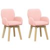 vidaXL Sv&auml;ngande Matstolar 2 st Boucl&eacute; Rosa 54 x 58 x 87 cm