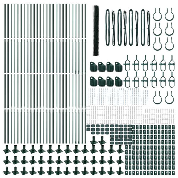 vidaXL St&auml;ngselstolpe Gr&ouml;n 100 x 1,5 m (36 mm n&auml;t) St&aring;l och PVC