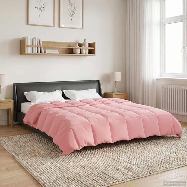 vidaXL Full &Aring;rs-Duvet Quiltad Rosa 220 x 240 cm Mikrofiber