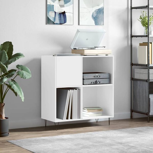 vidaXL Stereobänk vit 84,5x38x89 cm konstruerat trä