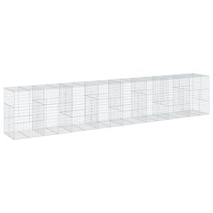vidaXL Gabionkorg med skydd 800x100x150 cm galvaniserat j&auml;rn