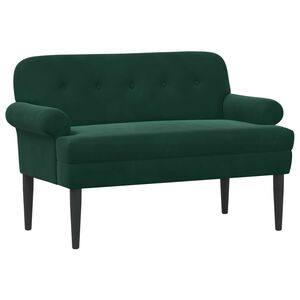 vidaXL Loveseat med knapprapport M&ouml;rkgr&ouml;n 120 x 66 x 78 cm Sammet