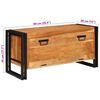 vidaXL Skosk&aring;p med lagring Brun 90 x 38 x 45 cm Massivt Akaciatr&auml;