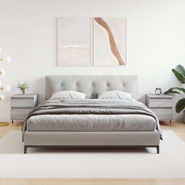 vidaXL S&auml;ngbord 2 st gr&aring; sonoma 40x35x50 cm konstruerat tr&auml;