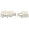vidaXL Soffgrupp med kuddar 2 delar gr&auml;ddvit sammet