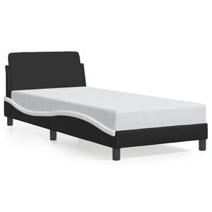vidaXL S&auml;ngram Dover svart och vit 90x200 cm konstl&auml;der