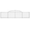 vidaXL Gabioner bågformade 2 st 300x30x60/80 cm galvaniserat järn