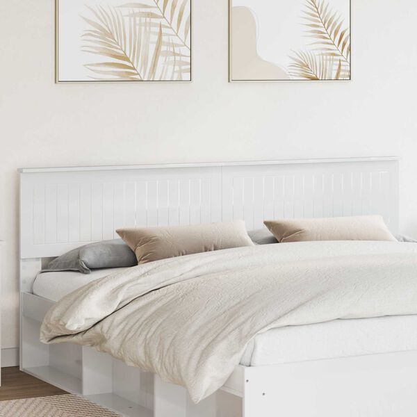 vidaXL Huvudgavel Glansig Vit 200 cm Konstruerat tr&auml;