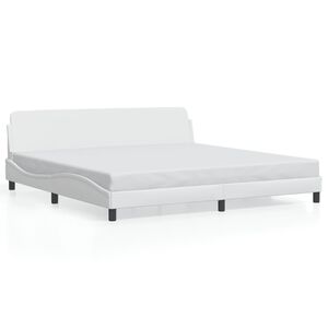 vidaXL Bed Frame "Dover" White 200x200 cm Faux Leather