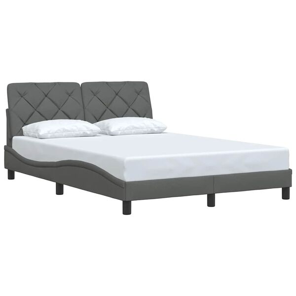 vidaXL Bed Frame without Mattress Dark Grey 140x200 cm Fabric