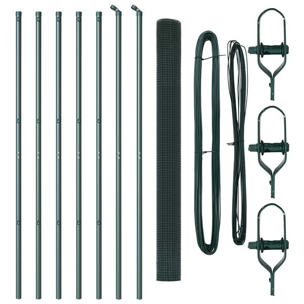 vidaXL St&auml;ngselstolpe Gr&ouml;n 10 x 1,6 m (12 x 12 mm n&auml;t) St&aring;l och PVC