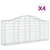 vidaXL Gabioner b&aring;gformade 4 st 200x30x80/100 cm galvaniserat j&auml;rn