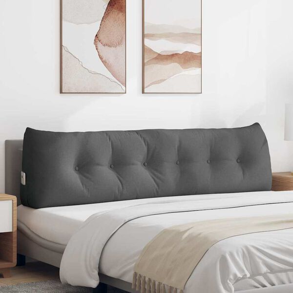 vidaXL Ryggkudde M&ouml;rkgr&aring; 180 x 24 x 50 cm tyg