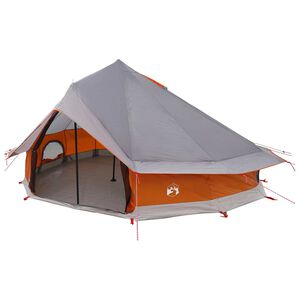 vidaXL Tipi T&auml;lt 18-personers Gr&aring; och orange Polyester och St&aring;l