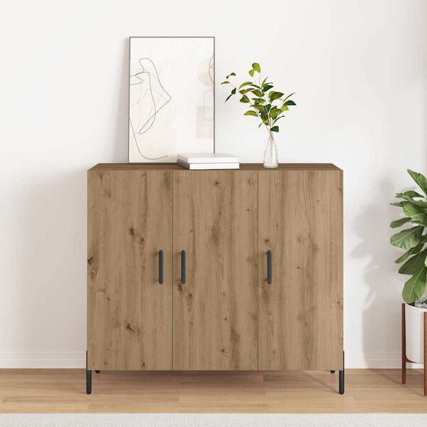 vidaXL Sideboard Artisan Ek 90 x 34 x 80 cm Konstruerat tr&auml;
