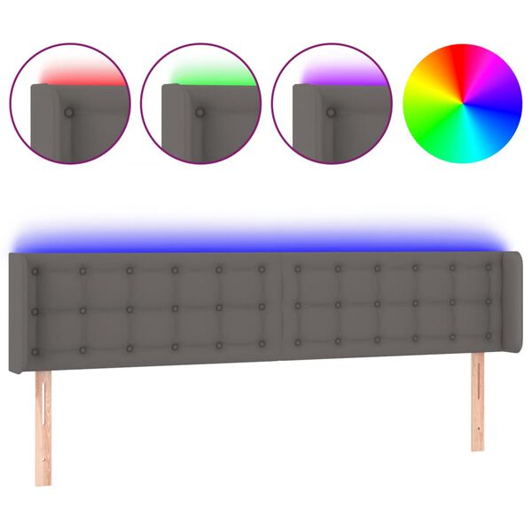 vidaXL S&auml;nggavel LED gr&aring; 203x16x78/88 cm konstl&auml;der