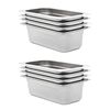 vidaXL Gastronormkantiner 8 st GN 1/3 100 mm rostfritt st&aring;l