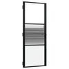 vidaXL Glasd&ouml;rr 83 x 3,5 x 201,5 cm Aluminium Svart