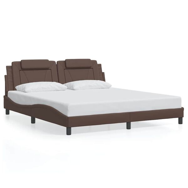 vidaXL Bed Frame "Viana" without Mattress Brown 180x200 cm Faux Leather