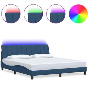 vidaXL Bed Frame without Mattress "Hanko" Blue 180x200cm Fabric