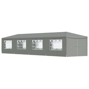 vidaXL Partyt&auml;lt 1200 x 300 x 255 cm Ljusgr&aring; PE och st&aring;l