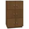 vidaXL Vitrinsk&aring;p honungsbrun 67x40x108,5 cm massiv furu