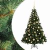 vidaXL Konstgjord julgran med kulor 120 cm 150 LED-lampor Varmvit