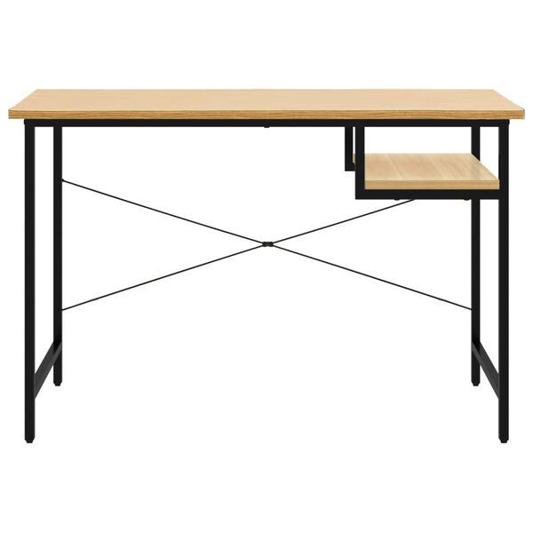 vidaXL Datorbord svart och ljus ek 105x55x72 cm MDF och metall