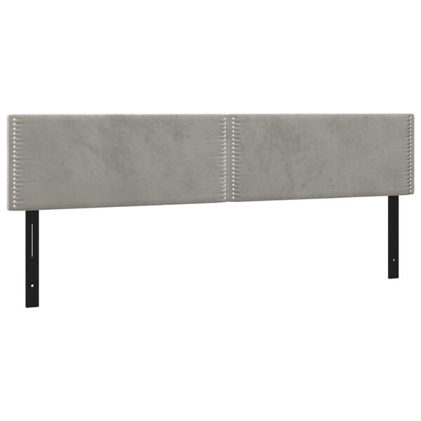 vidaXL Huvudgavlar 2 st ljusgr&aring; 90x5x78/88 cm sammet