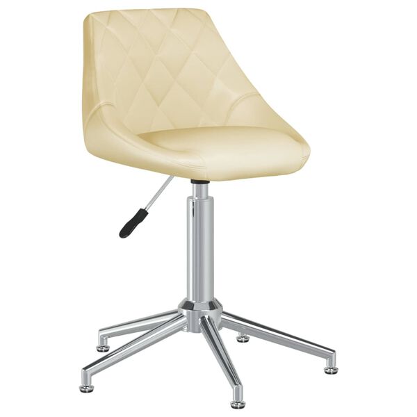 vidaXL Snurrbar matstol gr&auml;ddvit konstl&auml;der