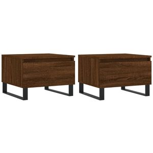 vidaXL Soffbord 2 st brun ek 50x46x35 cm konstruerat tr&auml;