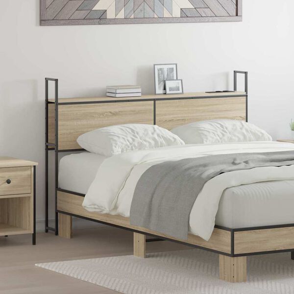 vidaXL F&ouml;rvaringsgavel med Laddstation Sonoma ek 123 x 15 x 98 cm