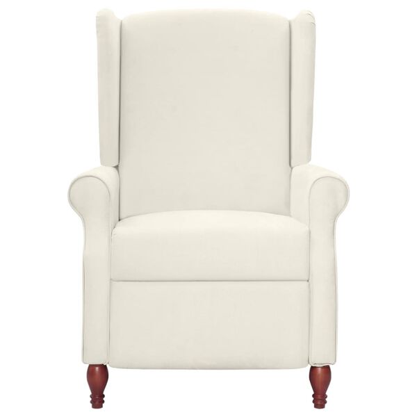 vidaXL Ställbar massagefåtölj beige mikrofibertyg