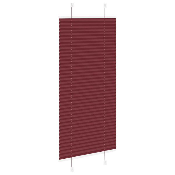 vidaXL Plisserad persienn Bordeaux röd 55x100cm tyg bredd 54,4cm